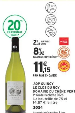 AOP Quincy Le Clos du Roy Domaine du Chêne Vert