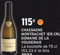 CHASSAGNE MONTRACHET 1ER CRU DOMAINE DE LA VOUGERAIE La bouteille de 75 cl 2022
