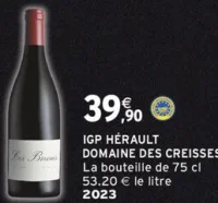 IGP Hérault Domaine des Creisses 2023