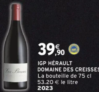 IGP Hérault Domaine des Creisses 2023