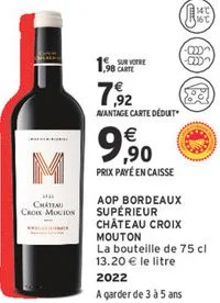 AOP BORDEAUX SUPÉRIEUR CHÂTEAU CROIX MOUTON 2022