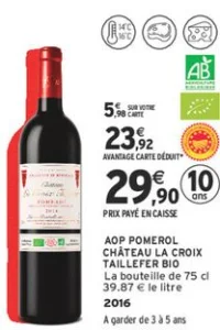 AOP Pomerol Château La Croix Taillefer Bio 2016