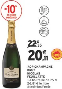 AOP Champagne Brut NICOLAS FEUILLATTE