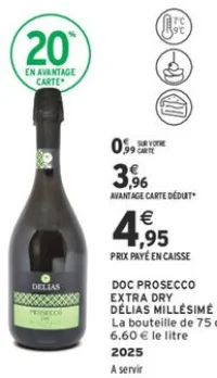 DOC Prosecco Extra Dry Délias Millésimé