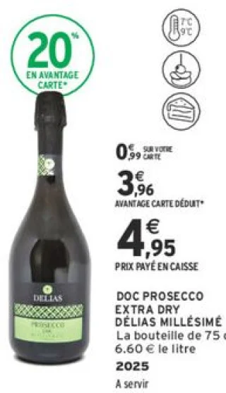 DOC Prosecco Extra Dry Délias Millésimé