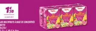 Jus multifruits à base de concentrés 