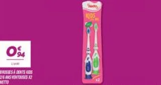 Brosses à dents kids 2/6 ans ventouses x2 