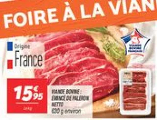 Viande bovine : émincé de paleron 