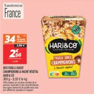 Box fusilli  sauce champignons & haché végétal hari & co