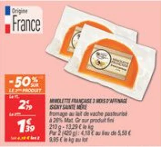 Mimolette française 3 mois d'affinage 