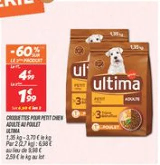 Croquettes pour petit chien adulte  au poulet 