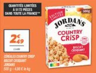Céréales country crisp biscuit croquant 