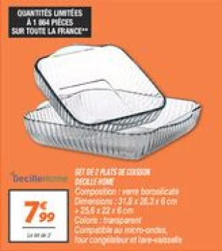 Set de 2 plats de cuisson 
