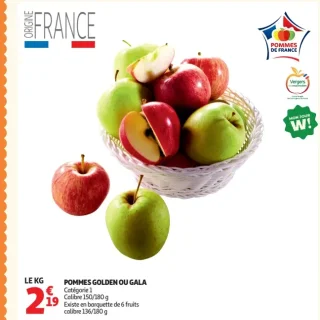 Pommes Golden ou Gala