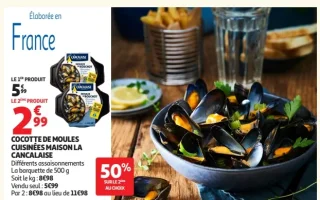 Cocotte de moules cuisinées maison La Cancalaise