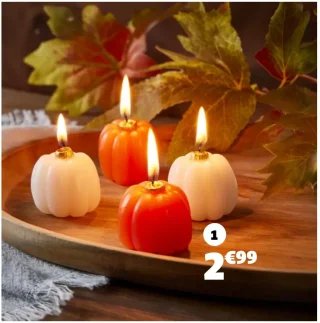 4 BOUGIES CITROUILLE