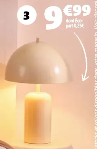 Lampe de table métal et plastique Ø19x27cm GiFi