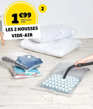 2 Housses sous vide Vide-Air (Taille S 50x60 cm / Taille M 70x120 cm)