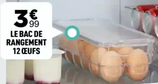 Le bac de rangement 12 œufs
