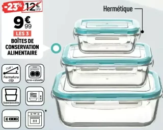 Les 3 boîtes de conservation alimentaire
