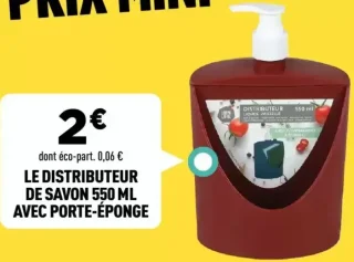 Le distributeur de savon 550 ml avec porte-éponge