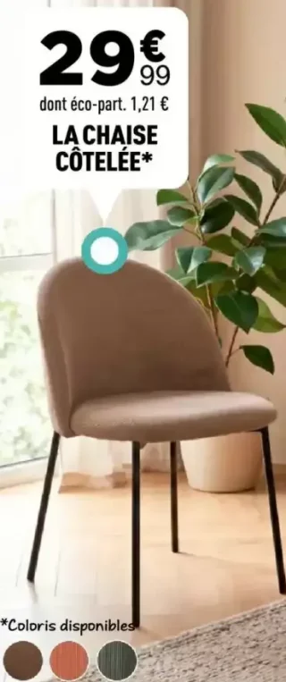 La chaise côtelée Atmosphera