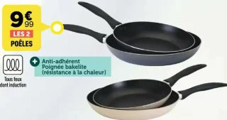 Les 2 poêles anti-adhérent