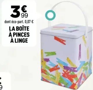 La boîte à pinces à linge