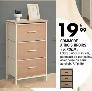 Commode à trois tiroirs « K.KOON »