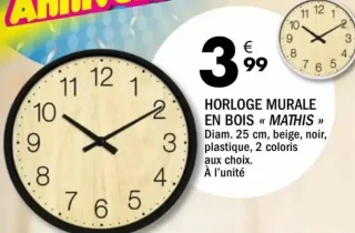 Horloge murale en bois « MATHIS »
