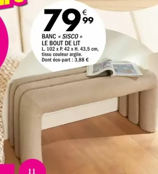 BANC « SISCO » LE BOUT DE LIT