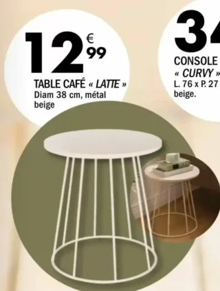 TABLE CAFÉ « LATTE »