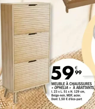 MEUBLE À CHAUSSURES « OPHELIA » À ABATTANTS