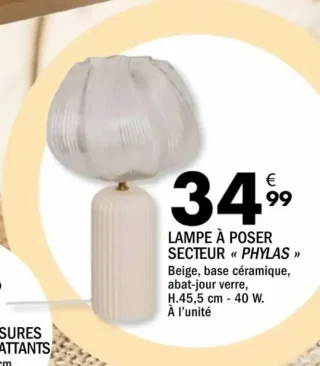 LAMPE À POSER SECTEUR « PHYLAS »
