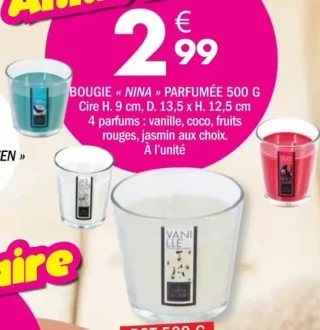 Bougie « NINA » parfumée 500 G