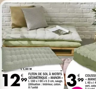 Futon de sol à motifs géométrique « Manon »
