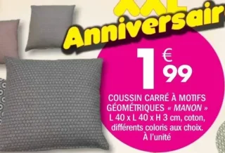 Coussin carré à motifs géométriques « Manon »