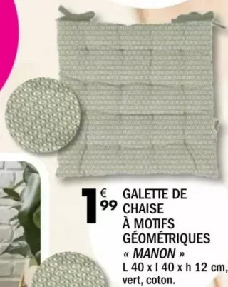 Galette de chaise à motifs géométriques « Manon »