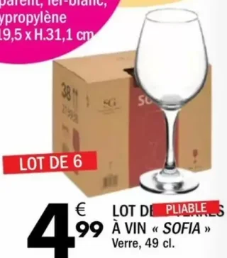 Lot de 6 verres à vin « Sofia »