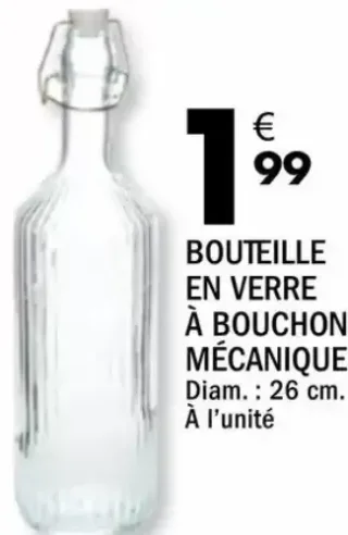Bouteille en verre à bouchon mécanique