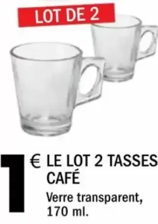 Le lot 2 tasses café