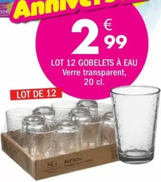 Lot 12 gobelets à eau