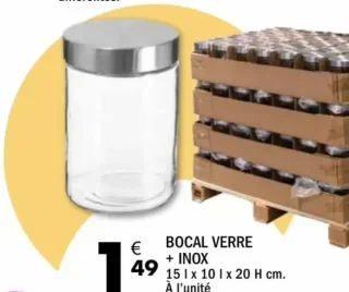 Bocal verre + inox