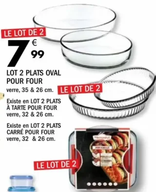 Lot 2 plats ovale pour four