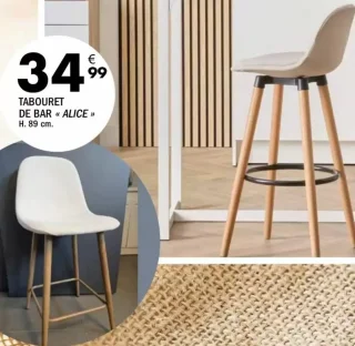 Tabouret de bar « Alice » H. 89 cm