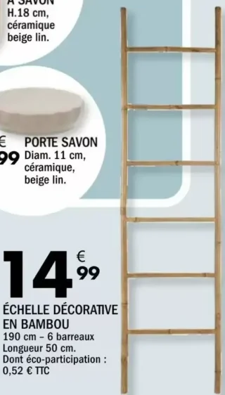 ÉCHELLE DÉCORATIVE EN BAMBOU