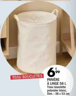 Panière à linge 56 L Tissu bouclette