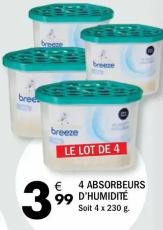 4 absorbeurs d'humidité Breeze