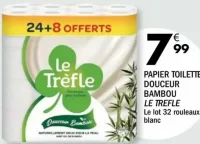 Papier toilette douceur bambou Le Trèfle