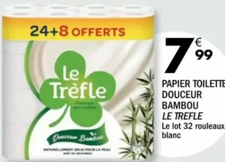 Papier toilette douceur bambou Le Trèfle